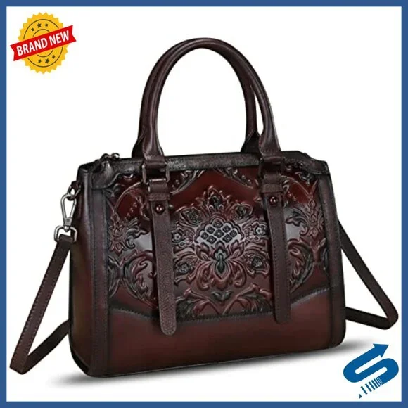 Genuine Leather Hobo Satchel Crossbody Bag Top Handle Purse Medium
